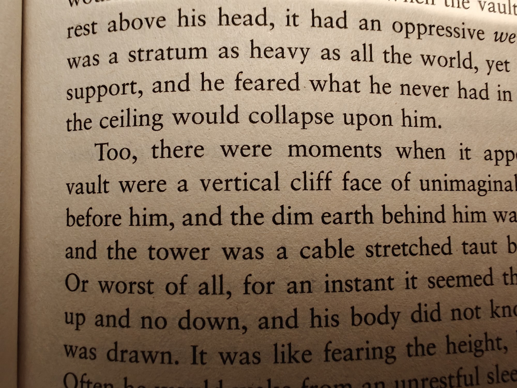 A paragraph of text that begins "Too, there were moments" 