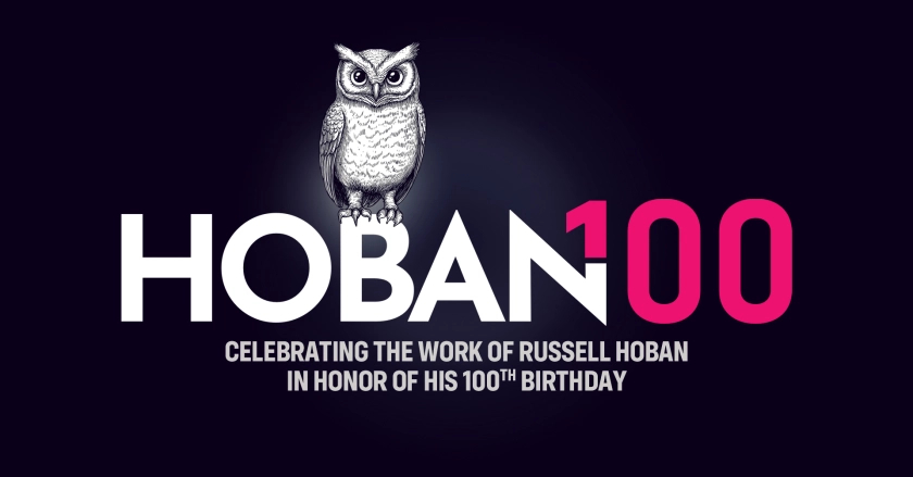 A logo for the Hoban100 event, celebrating the 100th birthday of author Russell Hoban