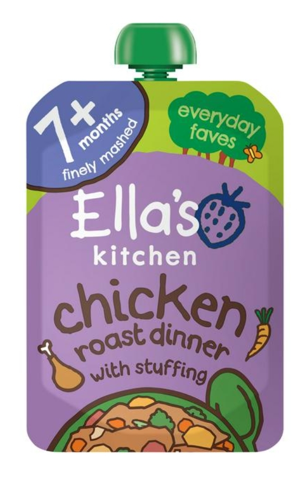 Ella's Kitchen baby food Chicken Roast dinner in a pouch. 