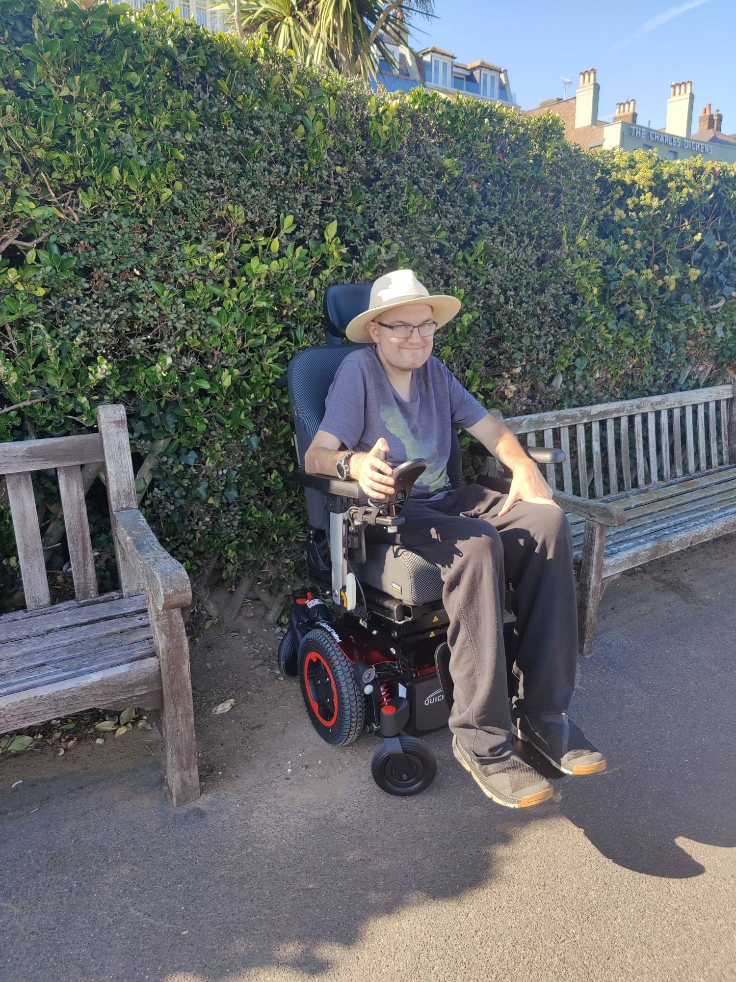 A picture of me in my electric wheelchair 