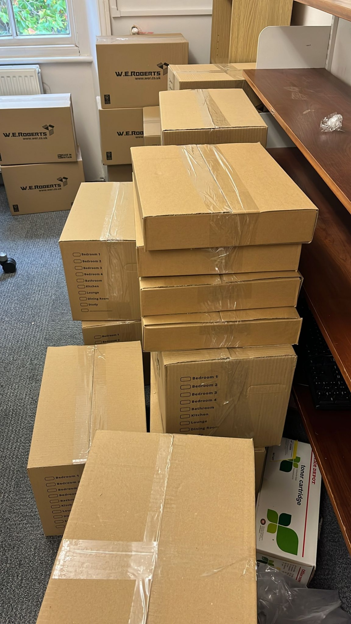 A pile of boxes