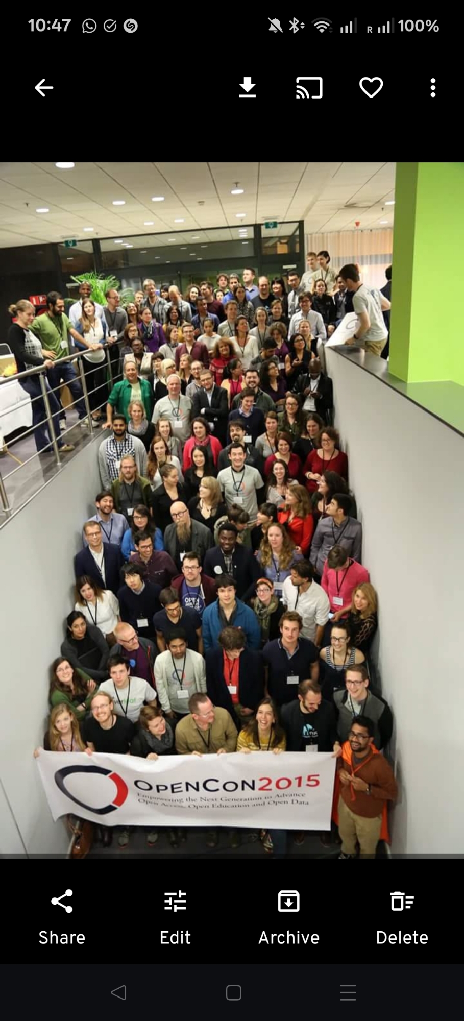 A picture of the attendees at OpenCon2015