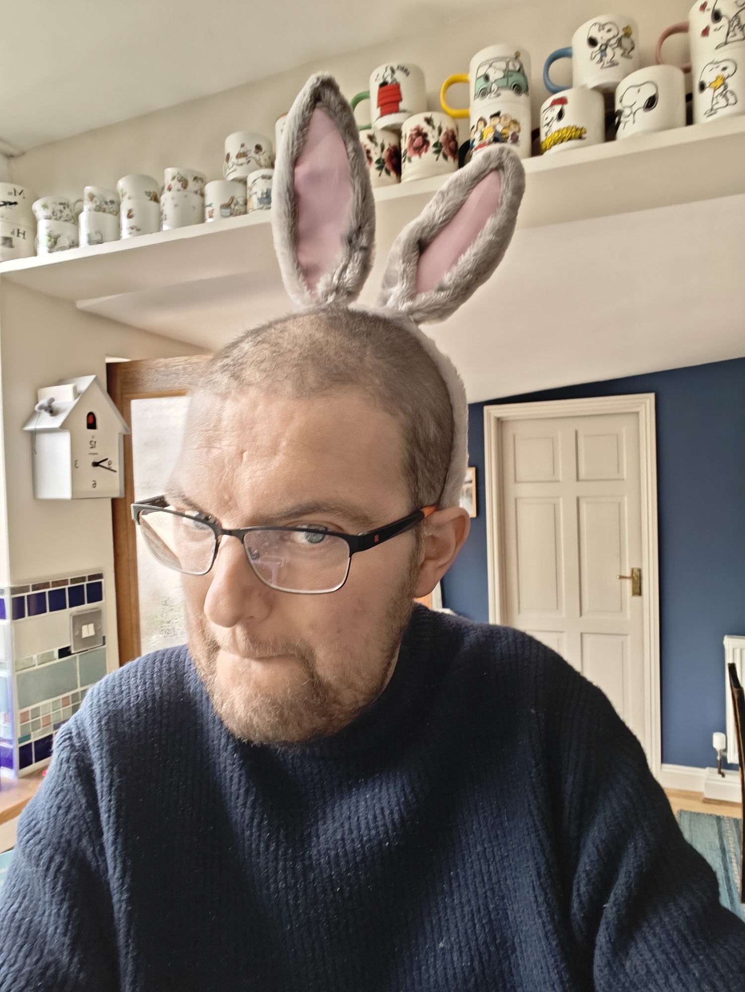 A picture of me wearing Easter bunny ears