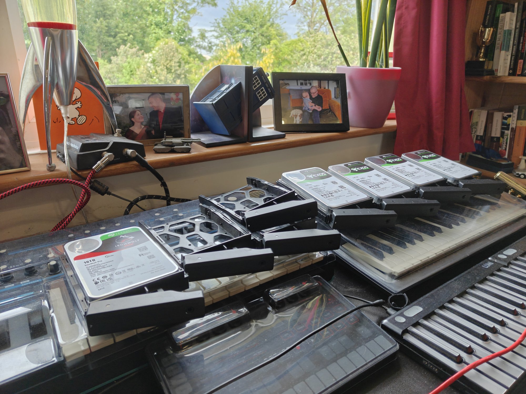 A stack of hard drives ready to load! 