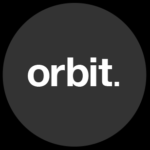 The logo for the contemporary American literature journal, Orbit