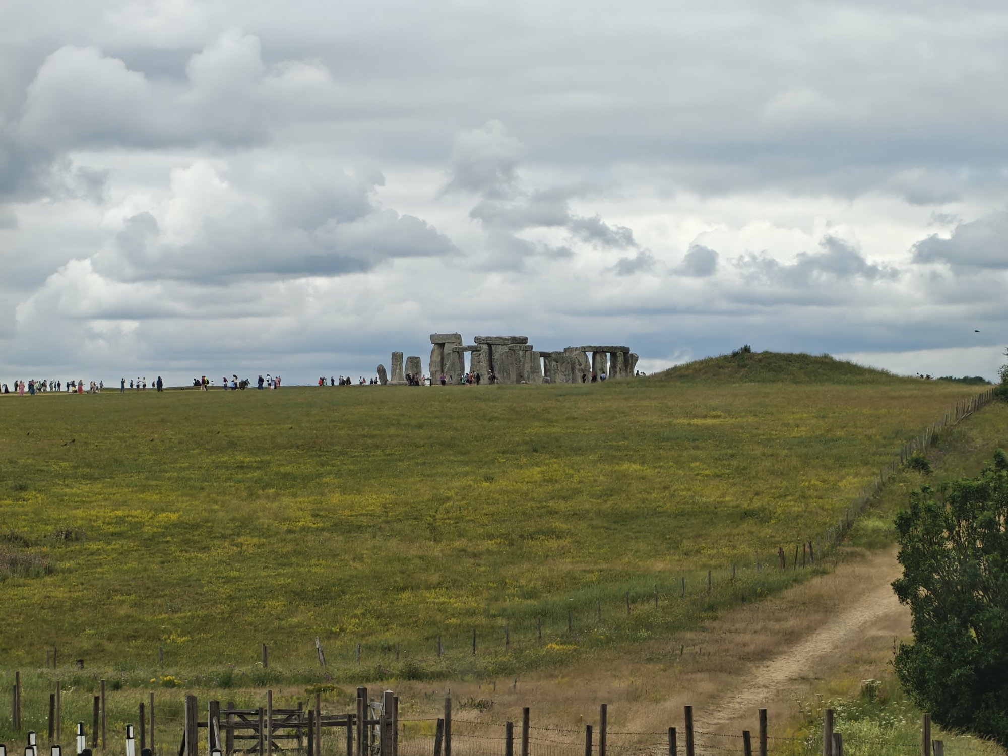 Stonehenge, as seen from the A303, with substantial zoom. 